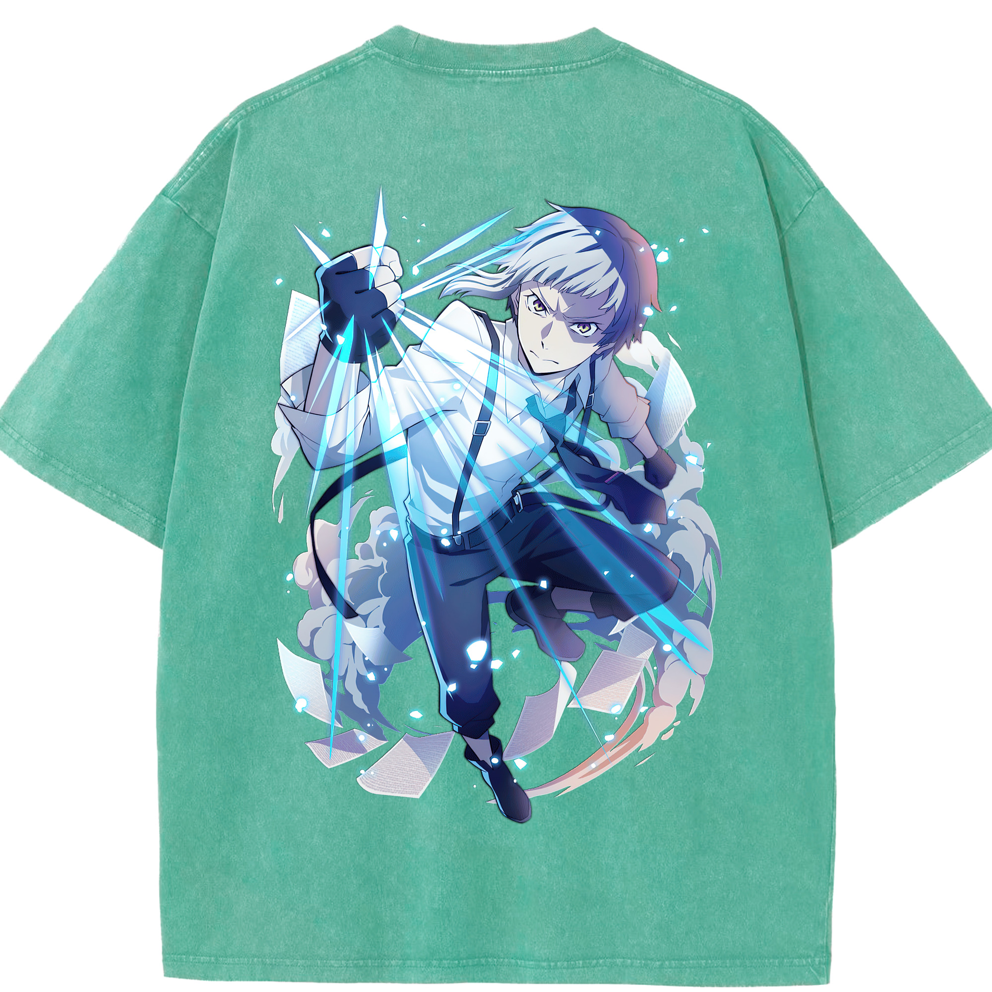 （画像用） 文豪ストレイドッグス Bungo Stray Dogs 綿100% ヴィンテージ風 半袖Tシャツ（背面プリント）